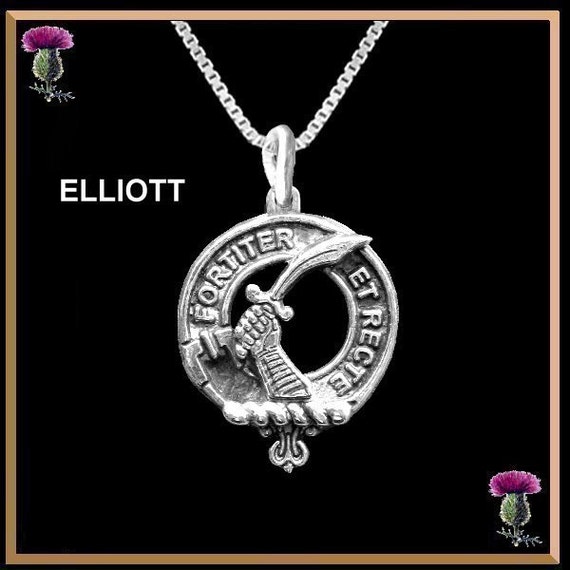 Elliott Clan Crest Scottish Pendant Sterling Silver CLP02