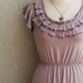 Pleated Neckline Dress With Ruffled Sleeves