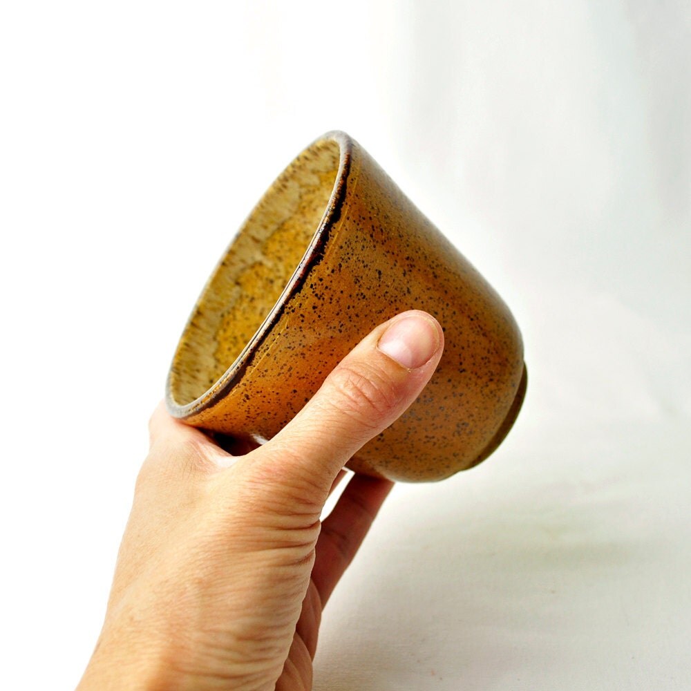 Japanese Tea Tumbler in Speckled Burnt Sienna Honey Bee Cup