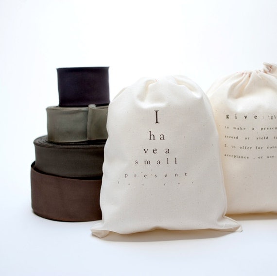 cotton bags with text