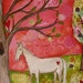 I Dream of Horses Original Mixed Media Pink