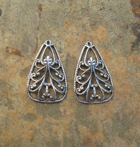 Sterling Silver Chandelier Filigree Earring Components