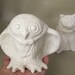 Art, Sculpture, Animal - Ceramic Owl and Pussycat Figurines - Bisque Porcelain - SALE