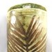 Ceramic Vase Wall Hanging - Green and Copper Palm Frond Design Porcelain With Metallic Luster - SALE