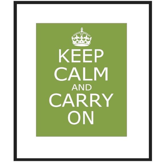 Keep Calm and Carry On 8 x 10 Popular Inspirational Quote