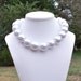 Marilyn - Super Chunky Large 25mm Round White Beaded Pearl Necklace - Adjustable Length Chain Extender Clasp - LAST ONE