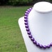 Mimi - Gorgeous and Chunky 16mm Round Royal Purple Beaded Pearl Necklace