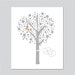 Reserved for Gina - Lovebirds Tree Initials Monogrammed Wedding Thank You Card - Gray Tree and Orange Birds