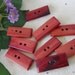 Michigan Made Wooden Buttons - 9 Red Cedar Toggle Buttons..1 3/4 inch or 44 mm for Pillows, Scarves, hats, mug cozies