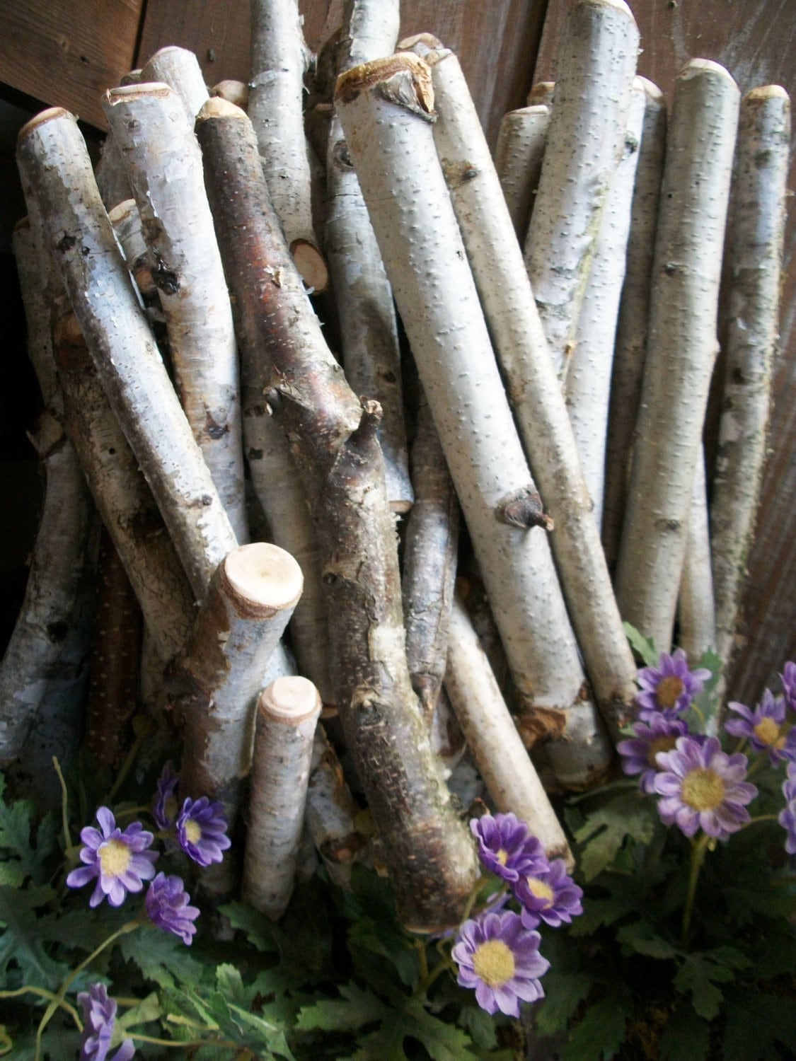 White Birch Wood Branches Rustic Natural 11 by TheHickoryTree