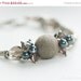 Metal Grey and Dark Blue Teal Bracelet with Handmade Felt - Weightless Elegance - Nice Gift under 50 USD - ready to ship