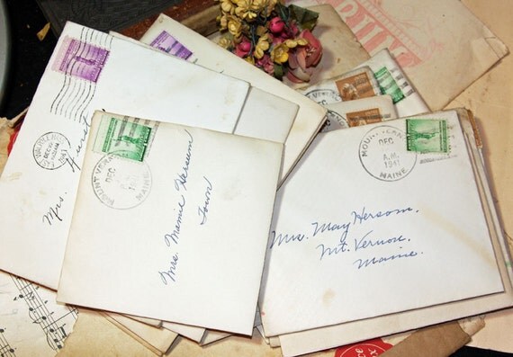 A Stack 12 Of Old Letters And Cards From 1941 By Vintagesupplyco