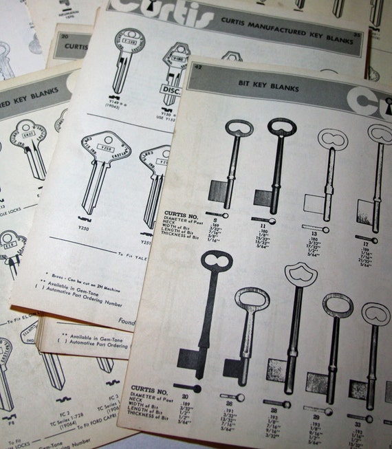 Vintage Key Catalog Ephemera Pages for Collage by VintageSupplyCo