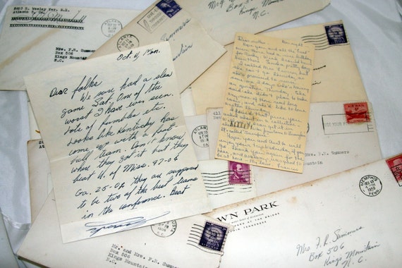 A Dozen OLD LETTERS from 1940's 1950's 1960's by VintageSupplyCo