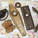 Distressed HARDWARE Lot Salvaged Escutcheons Handles Hinges