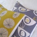 Connections yellow retro pillow cushion cover