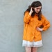 vintage PUMPKIN slouchy SILK blouse. L