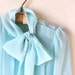vintage SEA FOAM bow tie blouse.