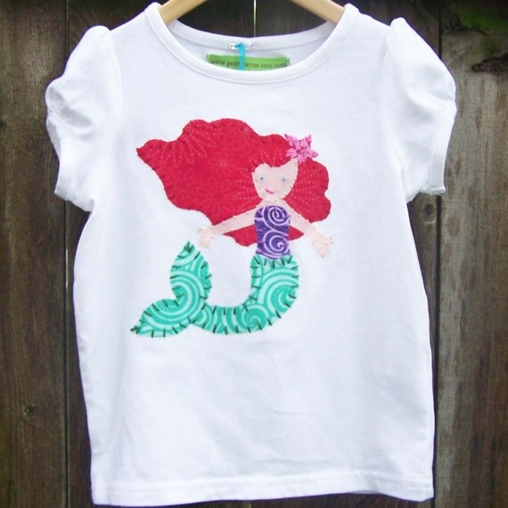 Ella the Enchanted Mermaid Applique Shirt or by perryjayne