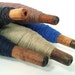 Antique Wooden Spindles - Set of 5 Vintage Threaded Textile Spools