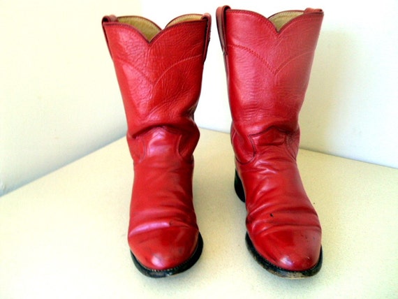 justin red cowgirl boots