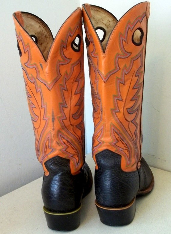 blue and orange cowboy boots