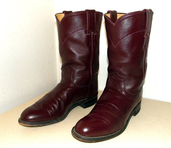 Vintage Burgandy Wine Colored Cowboy Boots by honeyblossomstudio