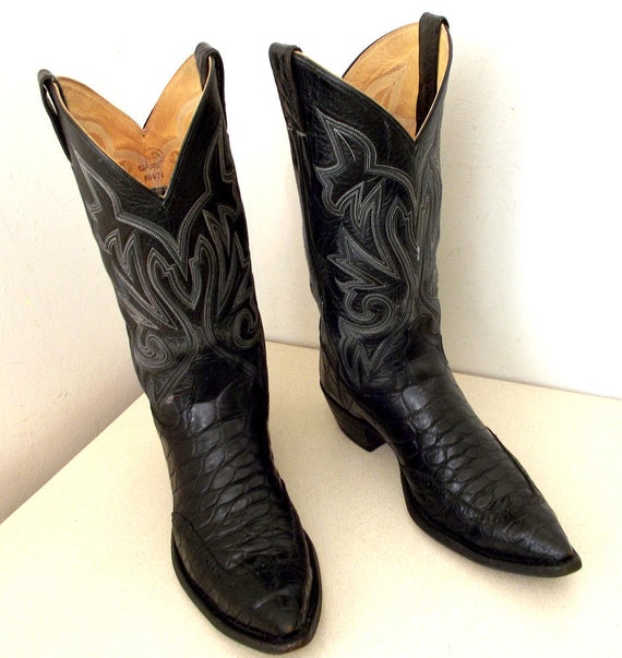 snake skin snip toe cowboy boots