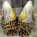 Open toe Leopard Print Vintage flats by Janice size 8.5 8 1\/2 Peferct for the glam rocker girl