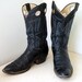 Vintage Laramie Handmade Black leather cowboy boots size 10 or cowgirl size 11.5