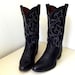Vintage Tony lama Black Leather Cowboy Boots size 10.5 D or Cowgirl size 12
