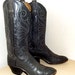 Vintage Dan Post Grey Leather Cowboy Boots size 6.5 C