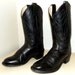 Fun Black Leather with green embroidery cowboy boots size 5 or cowgirl size 6.5