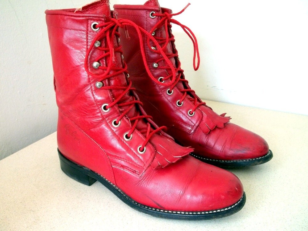 combat boots red laces