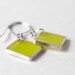 Comfort Earrings - sterling silver and chartreuse resin - Spring - Summer