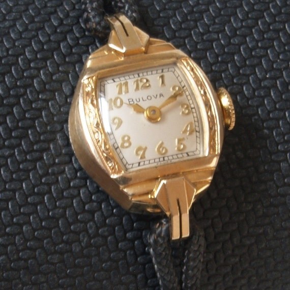 1957 Bulova Gold Ladies Watch in Original Box 56509 by aquavit