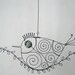 Wire Bird On A Wire Twig Sculpture For Your Window
