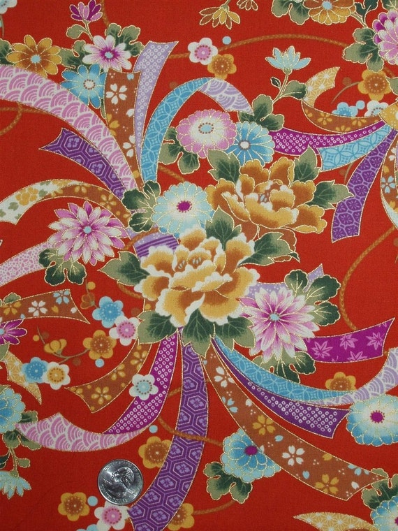 Kona Bay Machiko Asian Japanese Oriental Floral Kimono Cotton