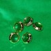 5 Acrylic Buttons, Emerald Jewel with Gold Setting 3/4 inches wide Lightweight
