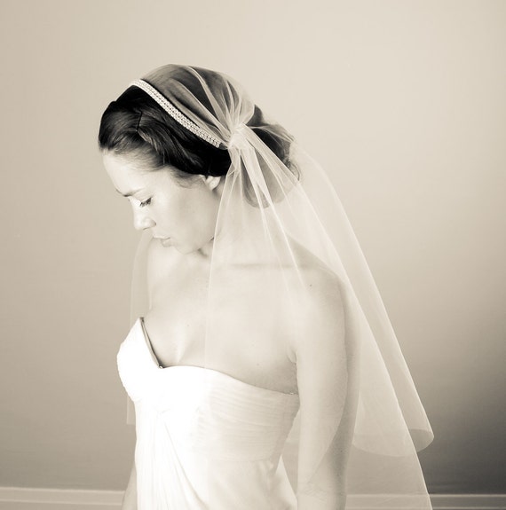60 OFF 22 Ivory Cap Veil with Rhinestones Bridal Cap