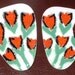 On SALE...Fabulous Vintage Enameled Copper TULIP Earrings....So BOLD