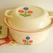 Covered Casserole-Vintage- Universal Potteries-Cartoon Flowers-Retro Kitchen Design