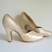 Reserved for Gingertown Vintage Silk Pumps-Wedding-Ivory Silk-Paris-Mad Men-Photo Prop