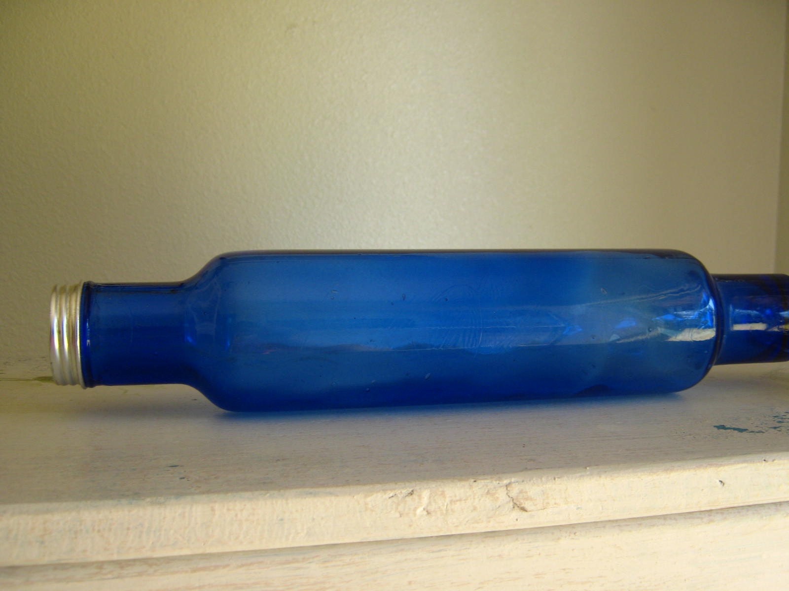 Vintage Cobalt Blue Glass Rolling Pin
