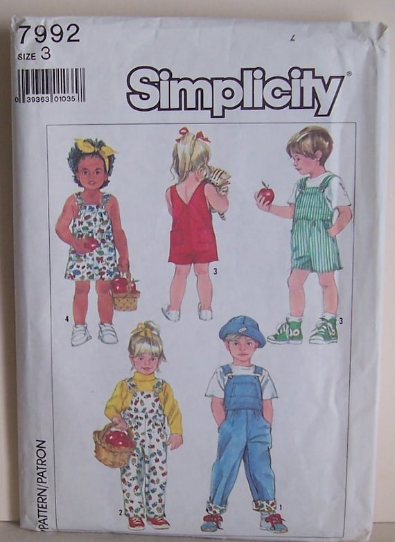 Items similar to Toddlers Overalls Vintage Sewing Pattern Size 3 by ...