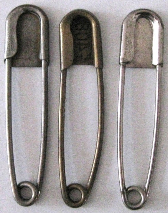 giant vintage SAFETY PINS