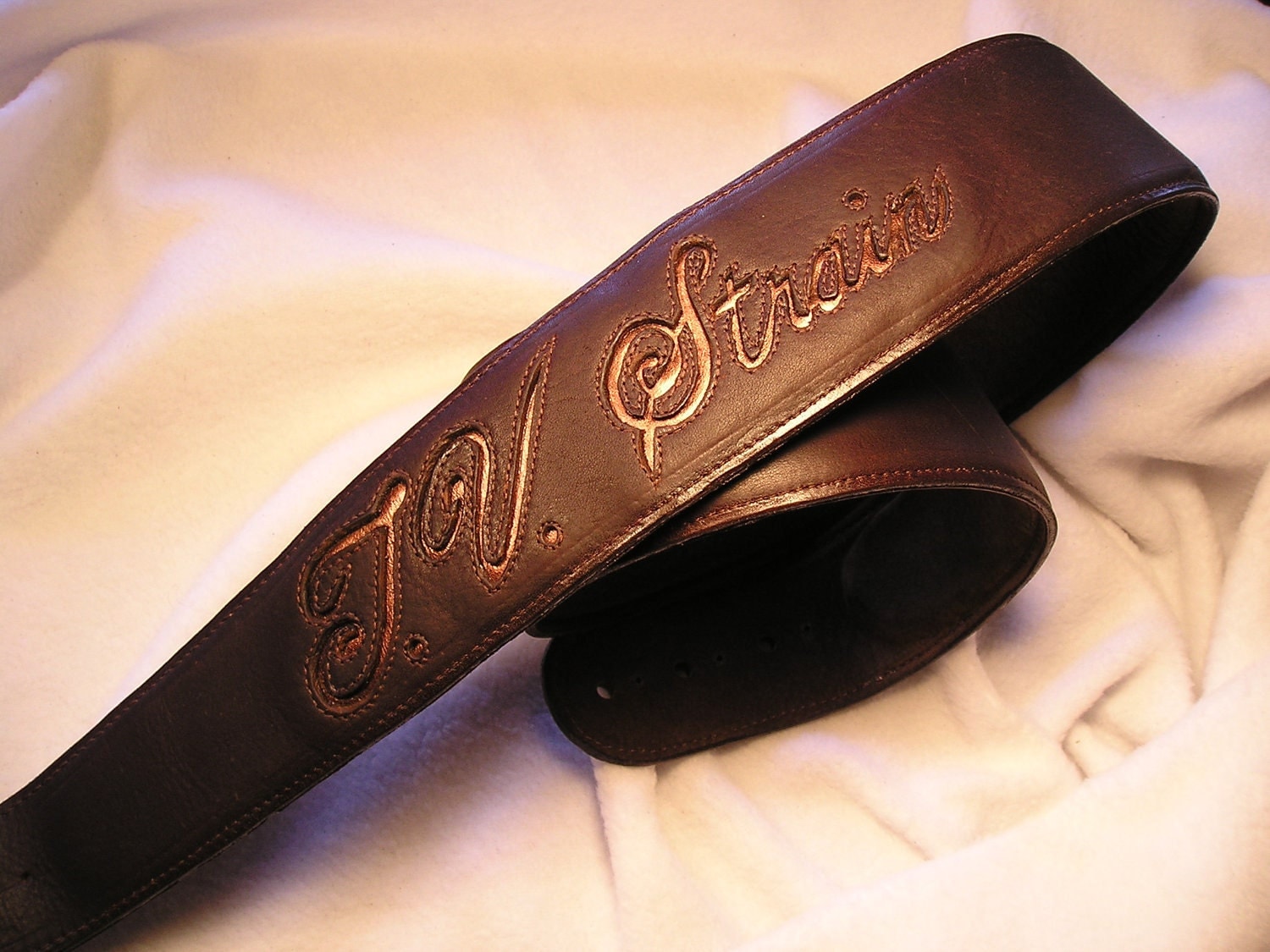 Personalized Leather Straps/ Customized Guitar Strap by GayleWinde