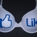 Hand Painted Facebook Like Button Bra