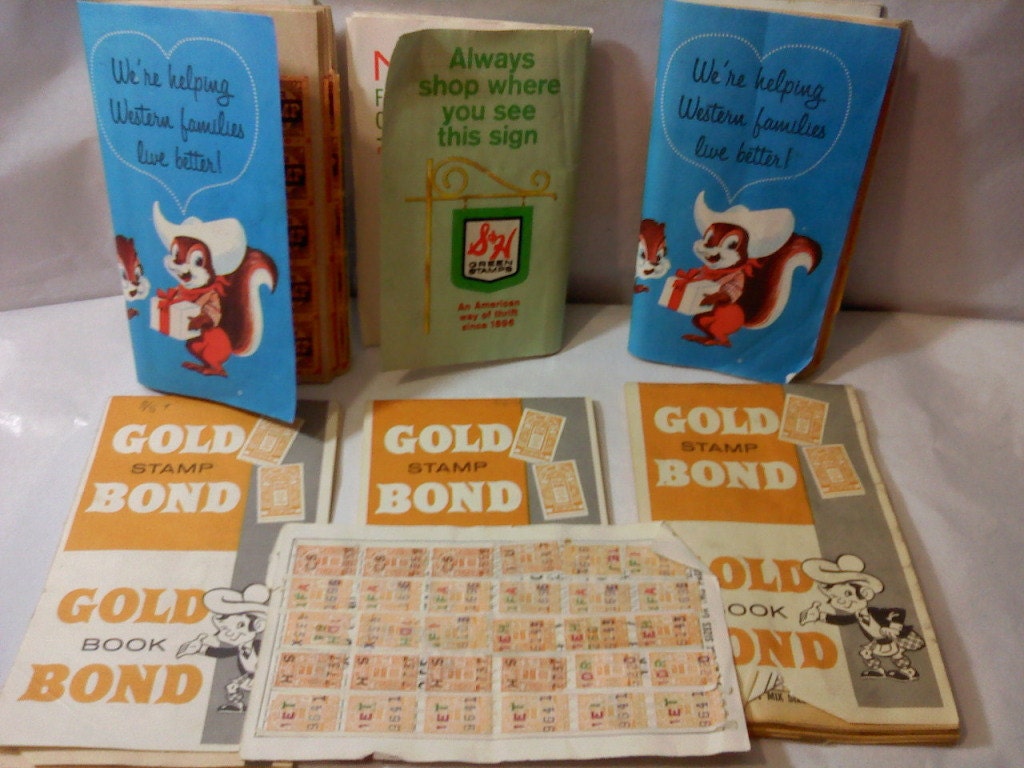 FREE SHIPPING vintage Greenstamps Gold Strike Stamps Gold Bond