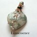 Peace Stone Jade Heart Leaf Pendant Sterling Silver Copper Wire Wrapped